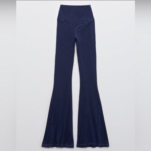 Aerie by American Eagle Navy Blue Offline Super Flared Crossover Leggings